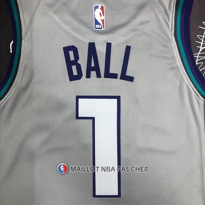 Maillot Charlotte Hornets Lamelo Ball NO 1 Ville Edition Gris